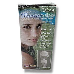Deluxe Showerwise Filtration System 1195 Reduces Chlorine Massage Showerhead New